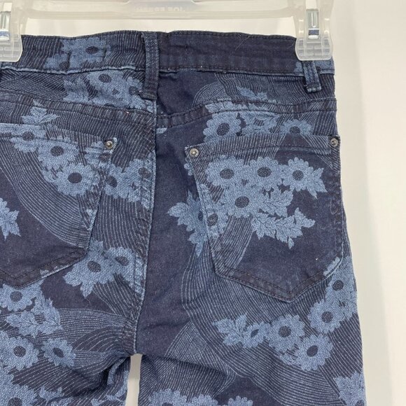 Zara slim fit blue monochrome floral print  jeans - Picture 14 of 14